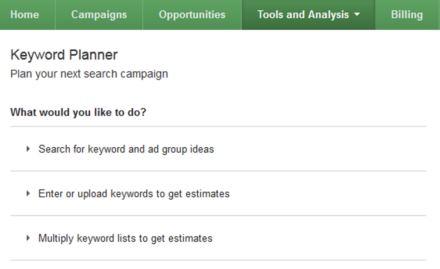 Google Keyword Planner