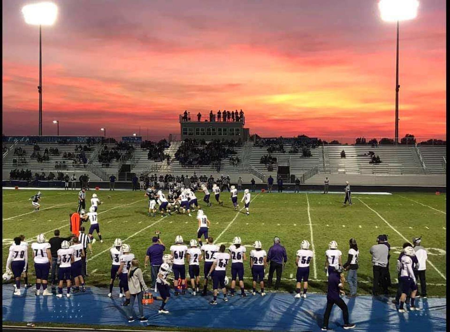 Bonneville School District Football during sunset