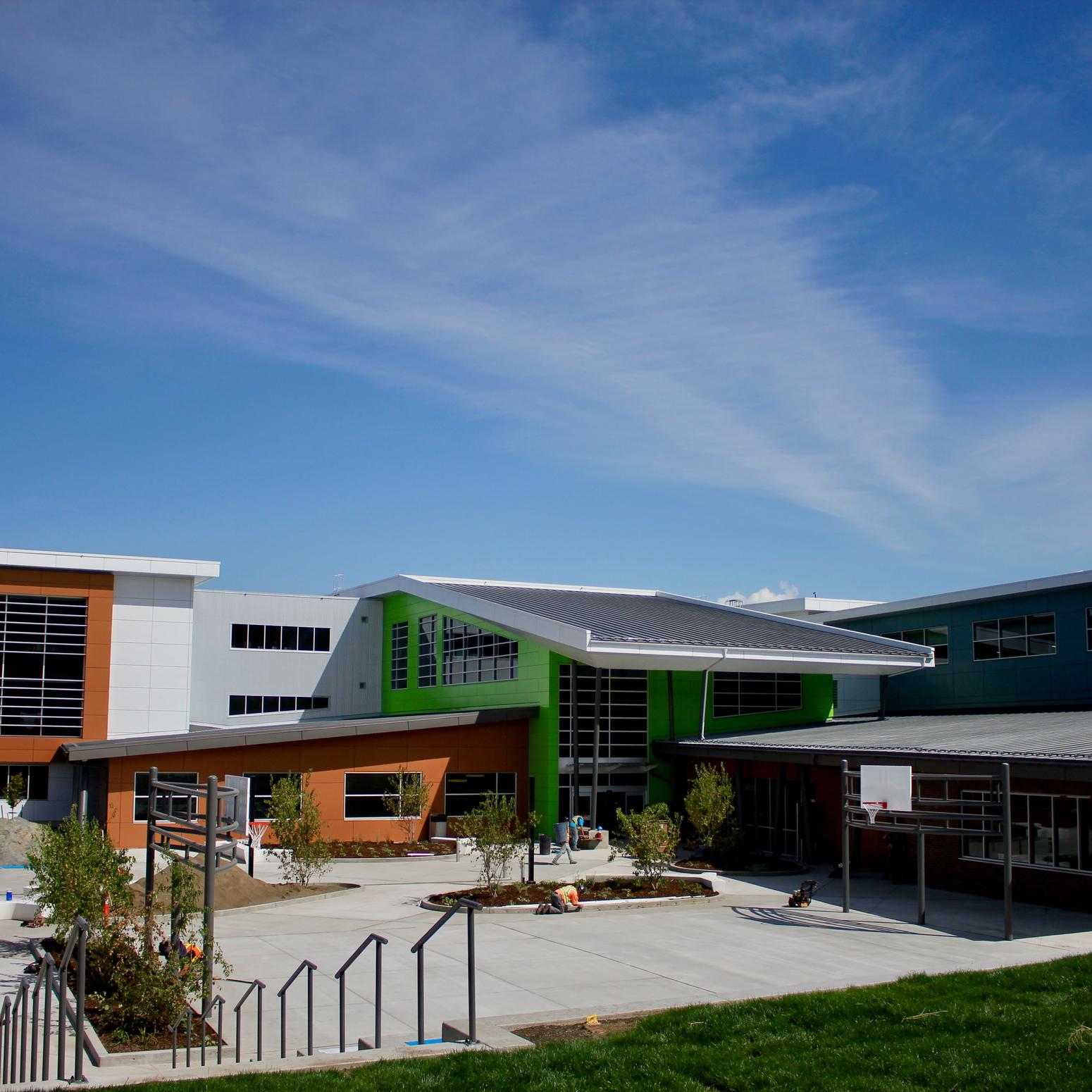 Schulgebäude im Okanagan Schuldistrikt British Columbia Kanada