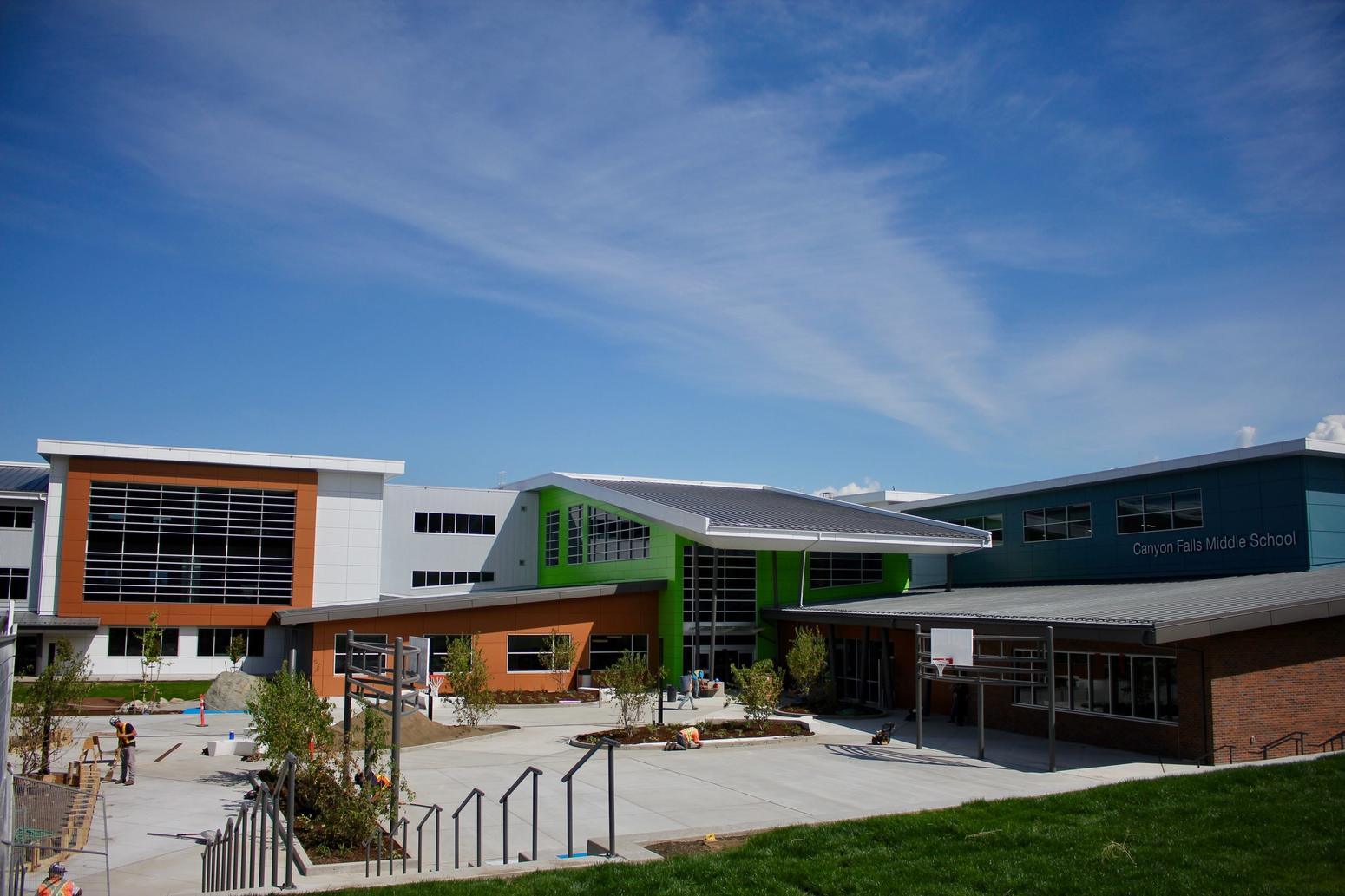 Schulgebäude im Okanagan Schuldistrikt British Columbia Kanada