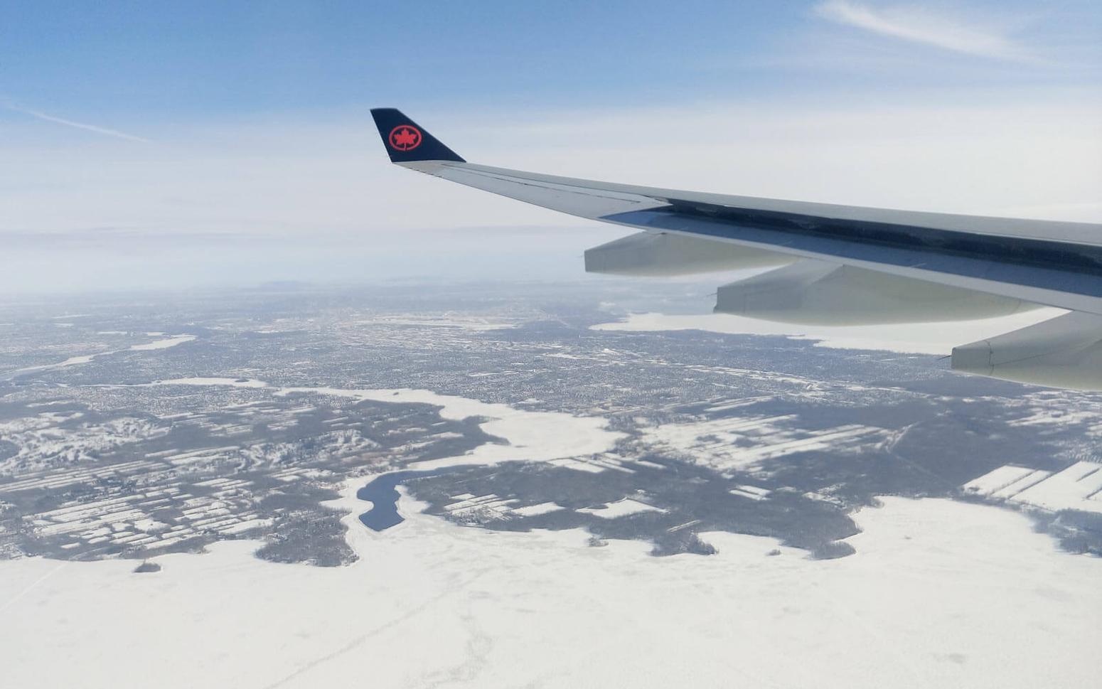 Ankunft in der neuen Heimat: Blick von oben auf Montréal