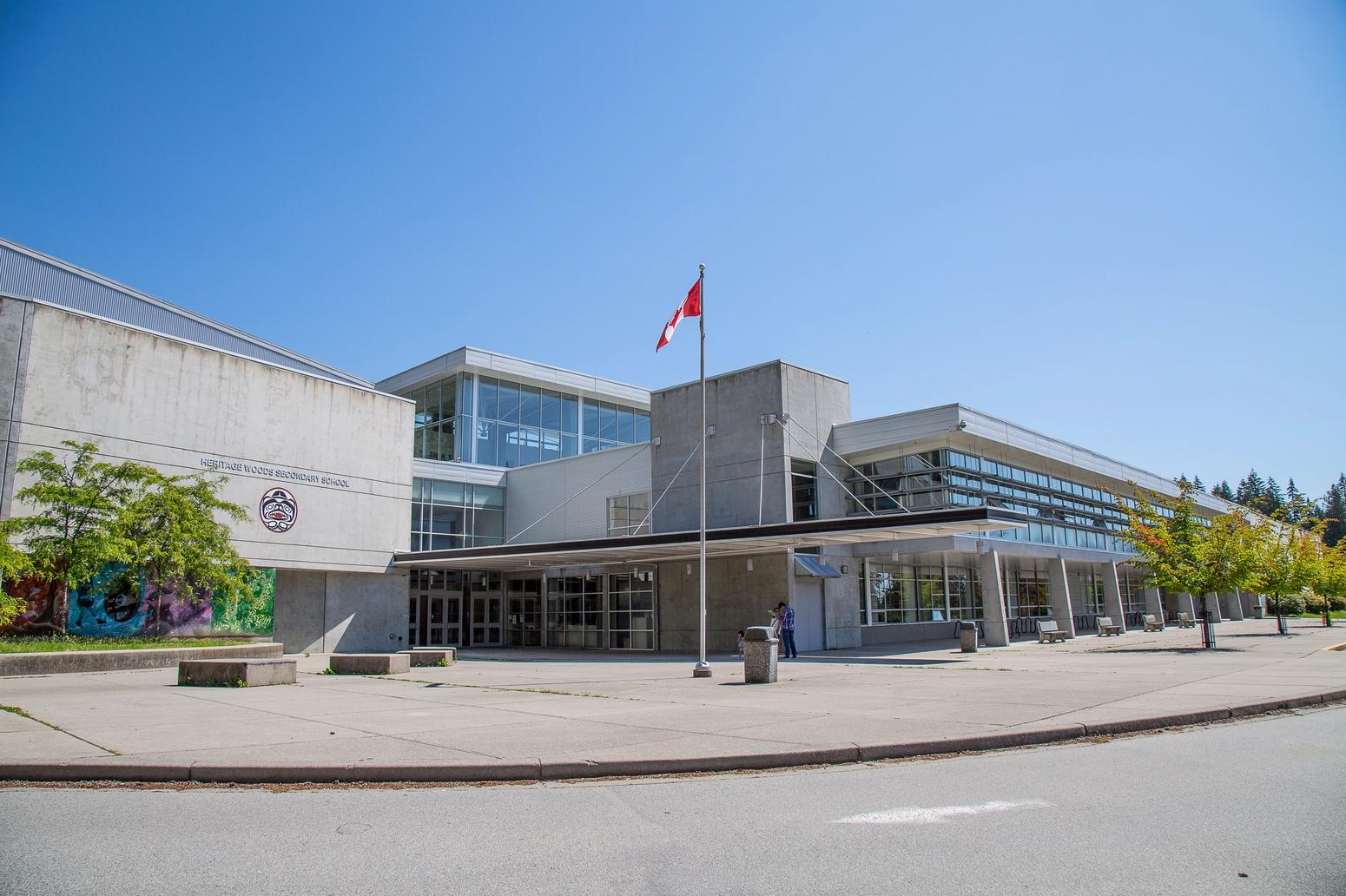 Heritage Woods High School Außenansicht Coquitlam Schulbezirk Kanada