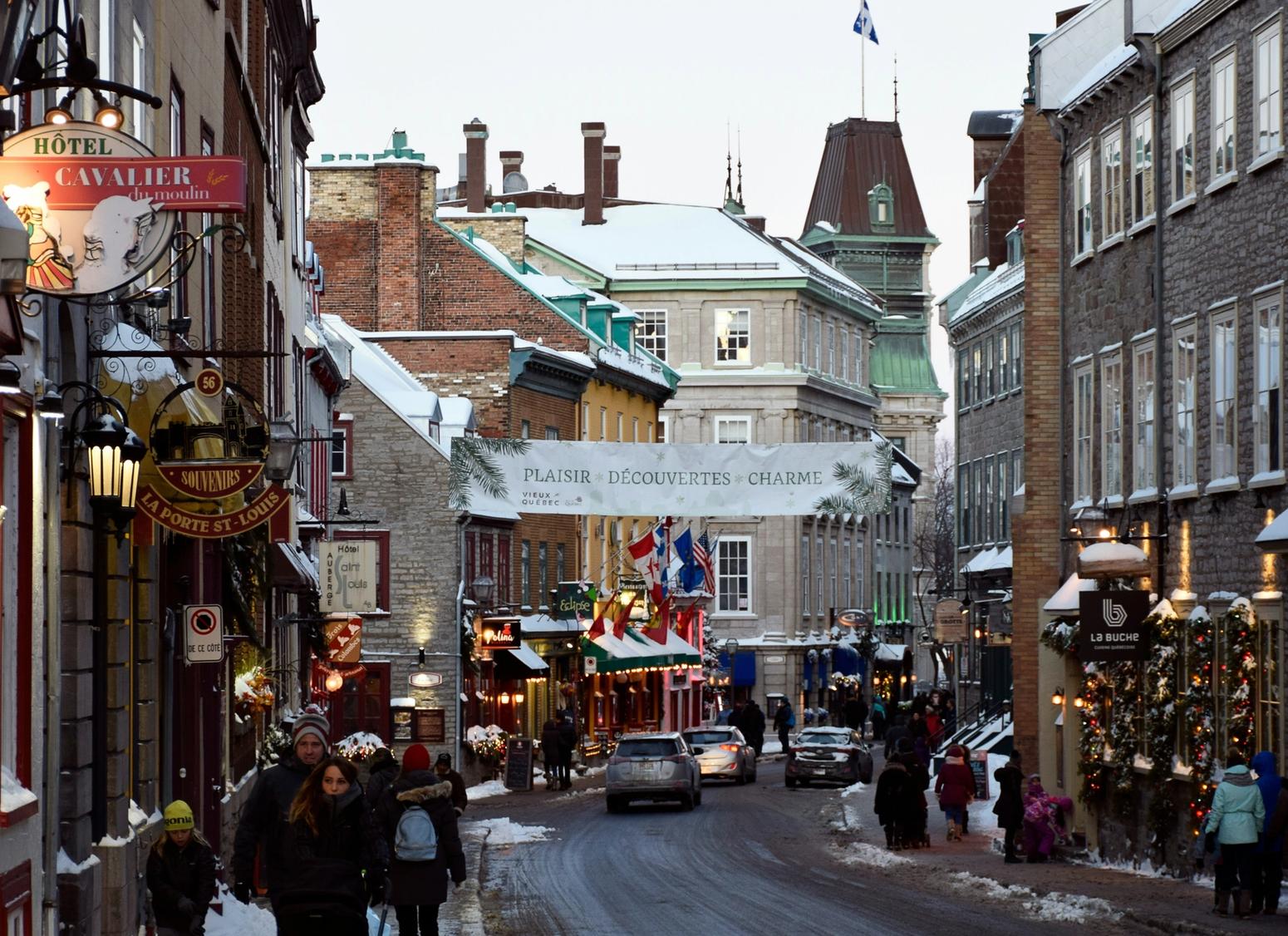 Aufnahme der Altstadt von Quebec im Winter