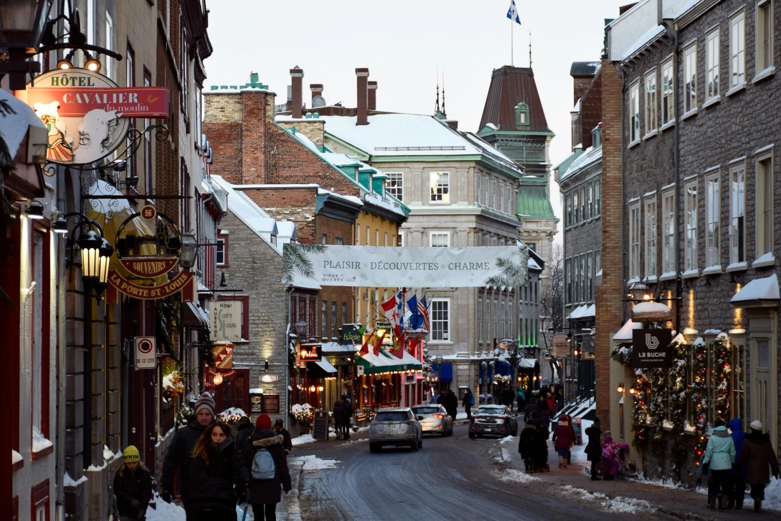 Aufnahme der Altstadt von Quebec im Winter