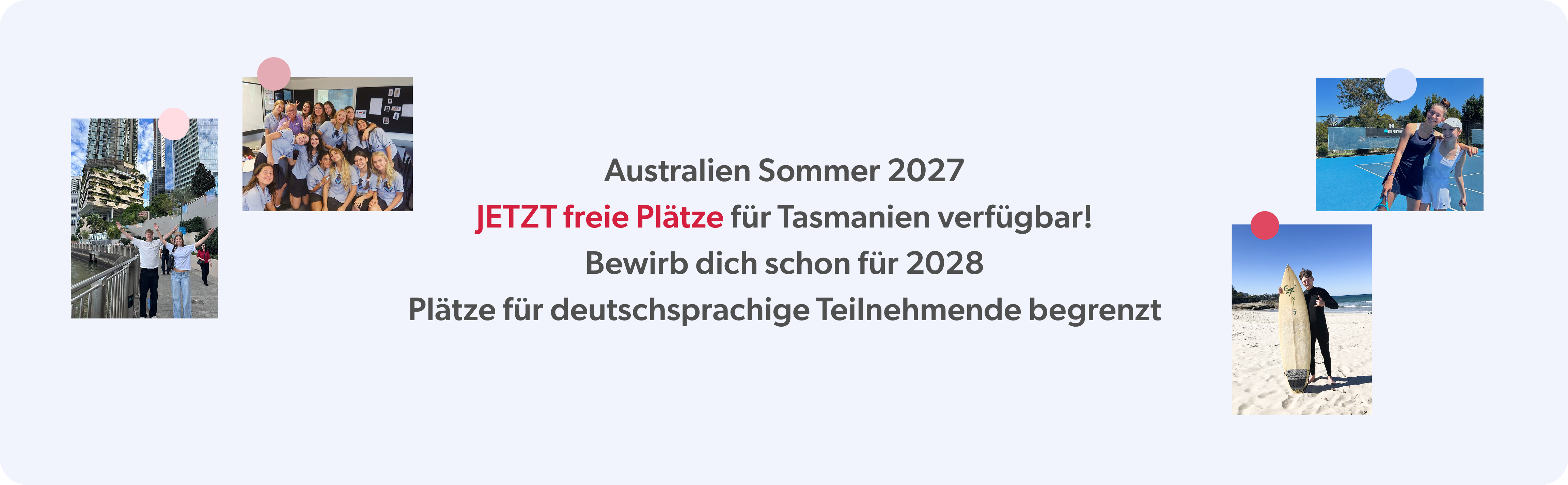 Australien Sommer 2027 freie Plätze