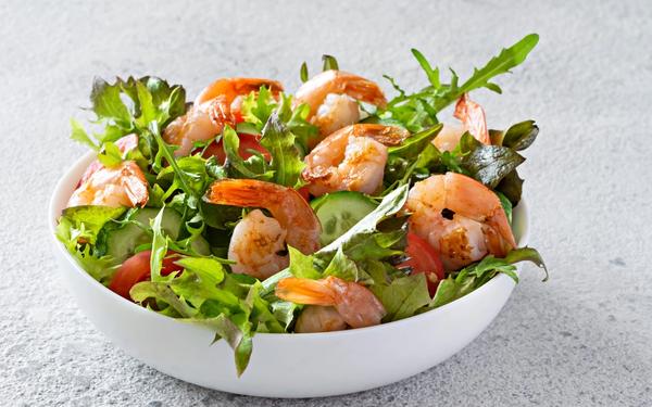 Recette salade verte aux crevettes