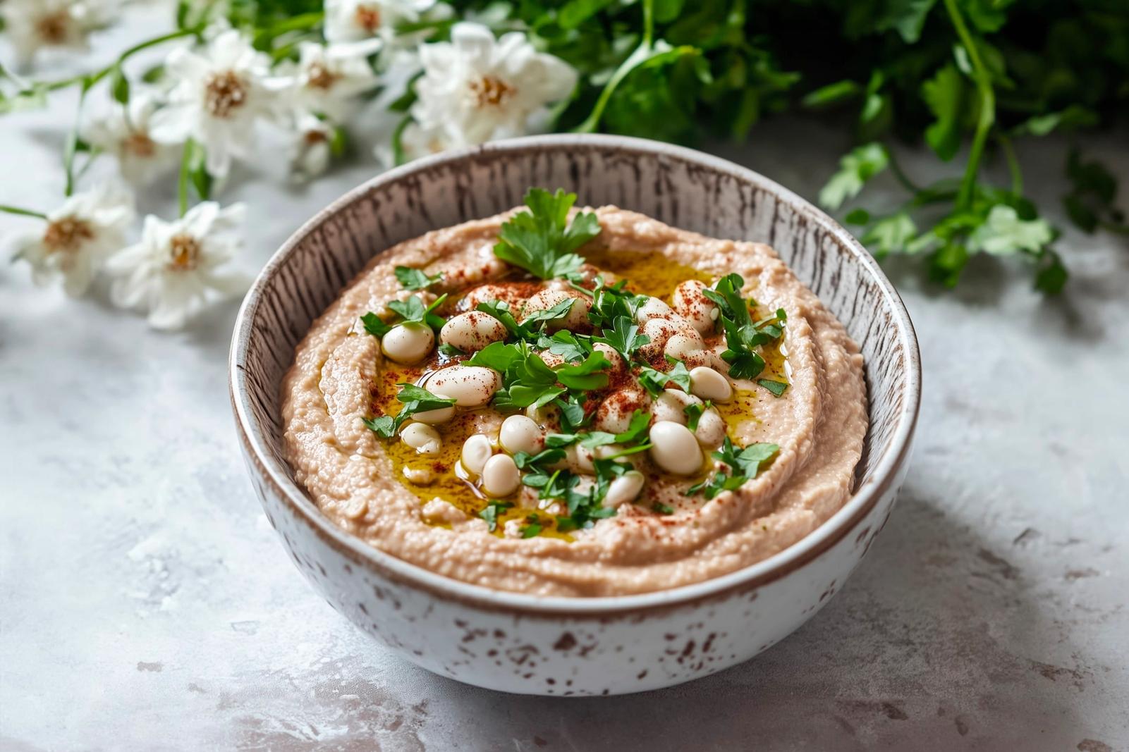Houmous de haricots blancs au paprika et persil