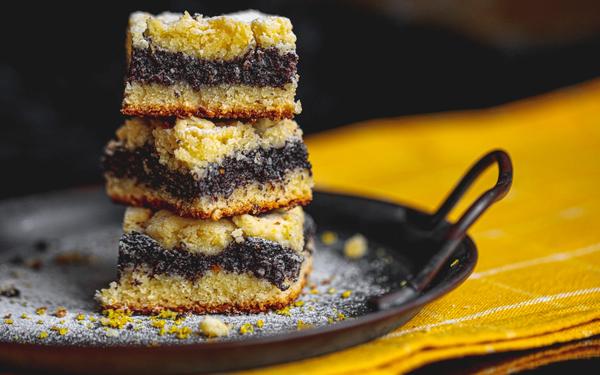 Barres de biscuits aux graines de pavot