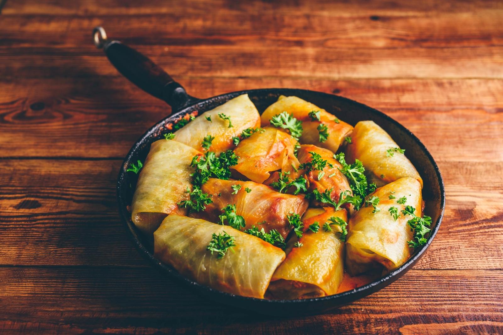 Rouleaux de chou farcis au bœuf haché