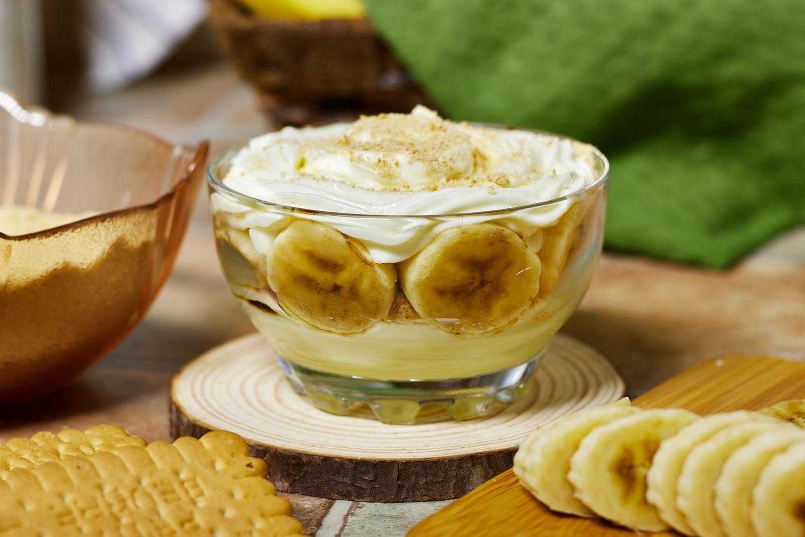 Pudding à la banane à base de gaufrettes à la vanille