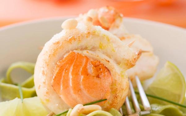 Roulés de sole et tagliatelles vertes