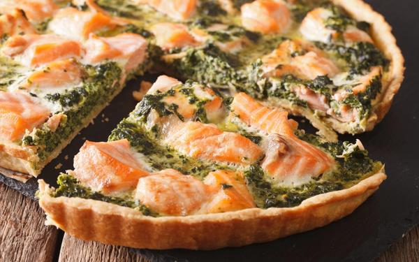 Recette quiche au saumon et épinards