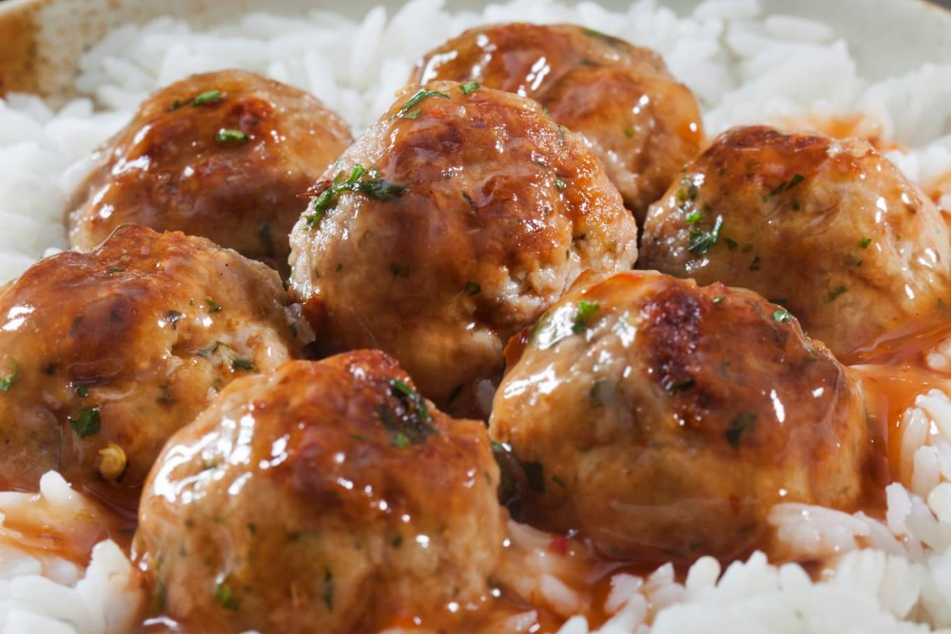 Recette boulettes de poulet sauce aigre douce et riz