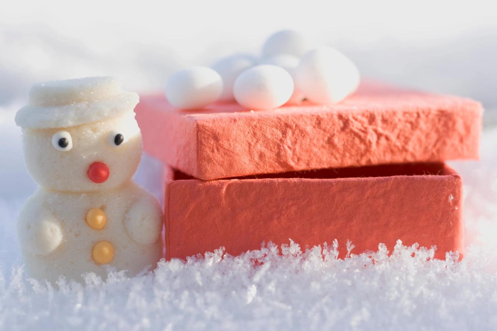Petit bonhomme de neige en pâte d'amande