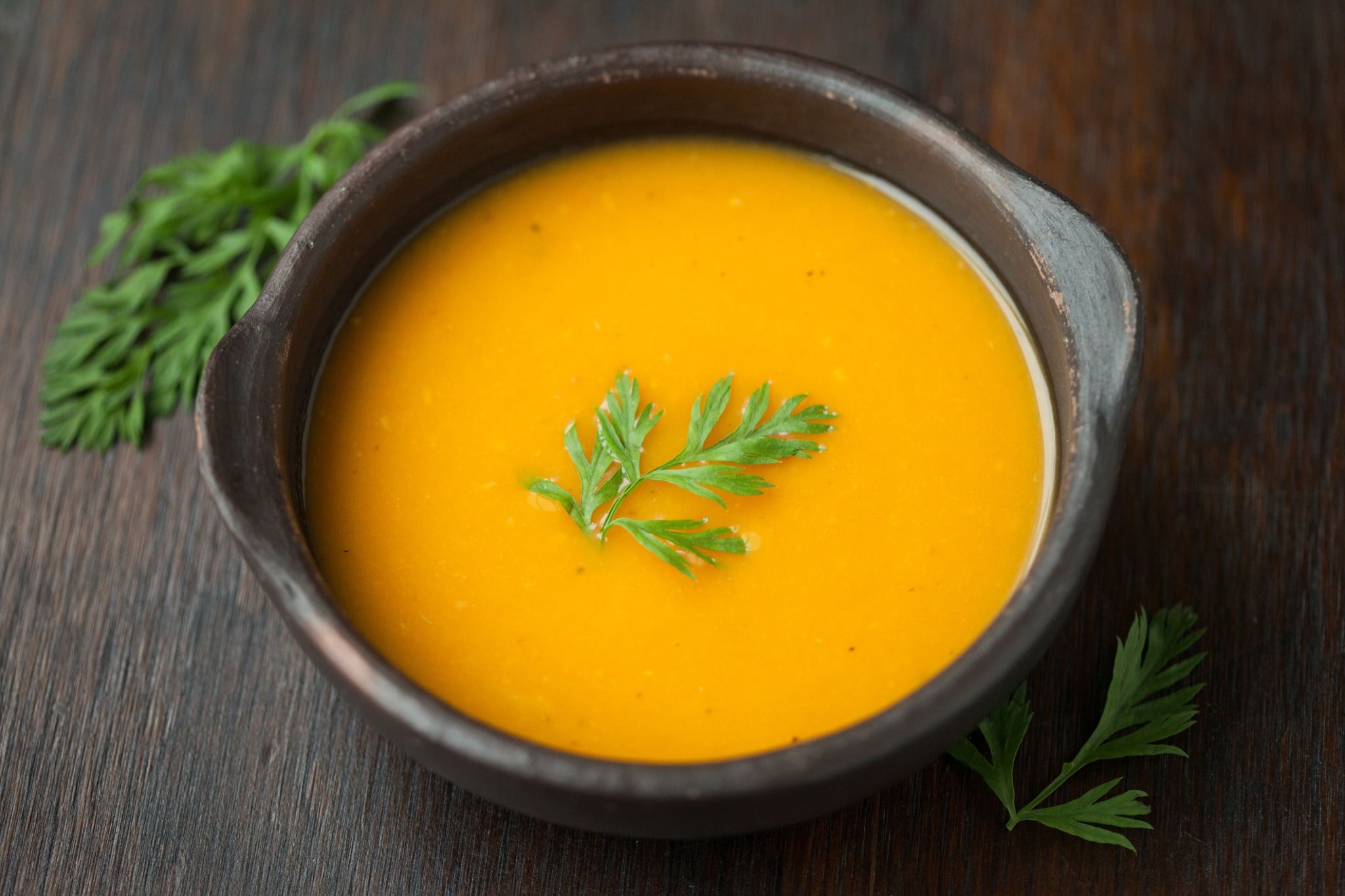 Soupe végétalienne de courge musquée