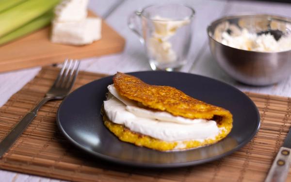 Cachapa de maïs au fromage blanc