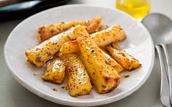 Panais rôtis glacés à la moutarde et au miel