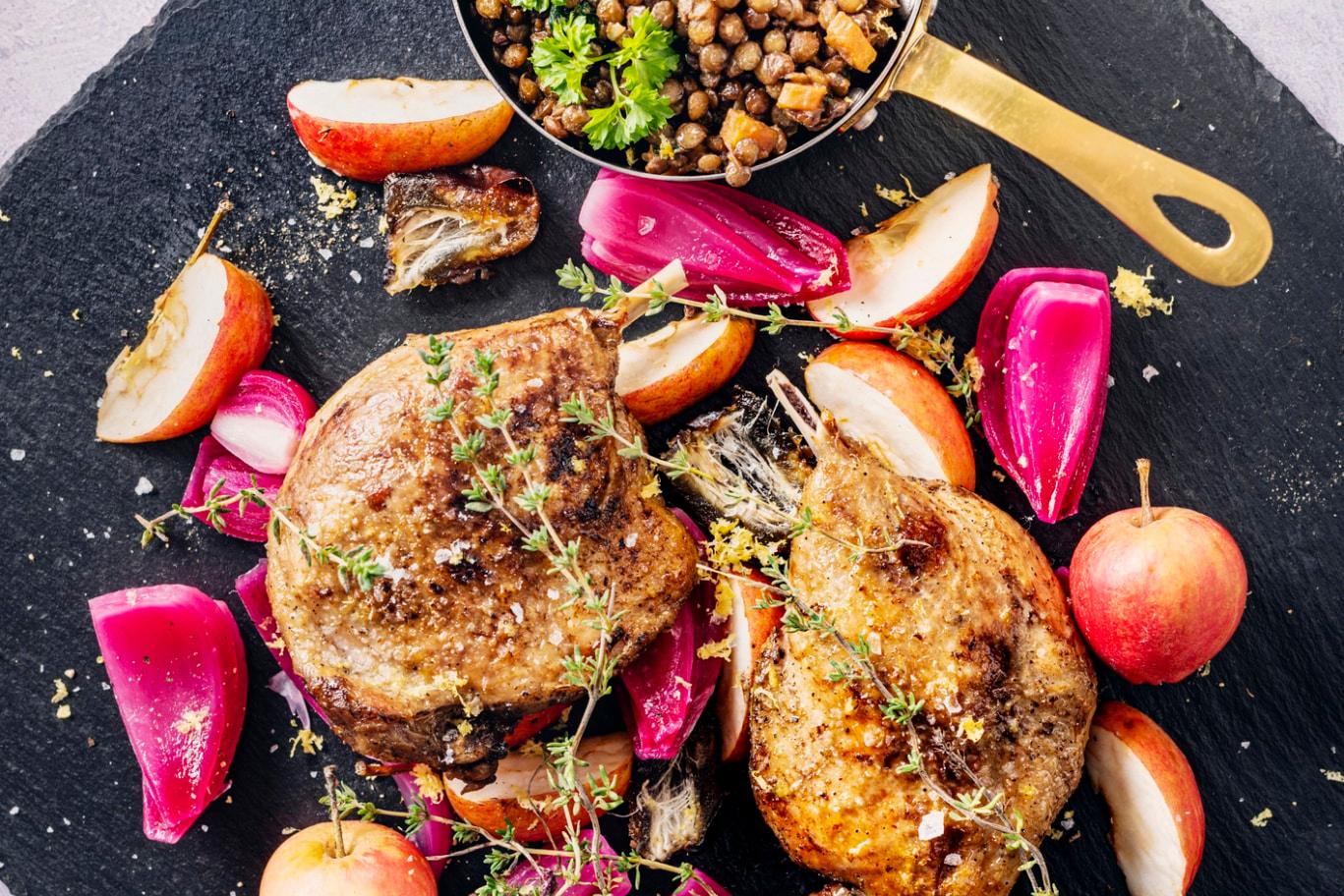 Recette confit de canard aux lentilles