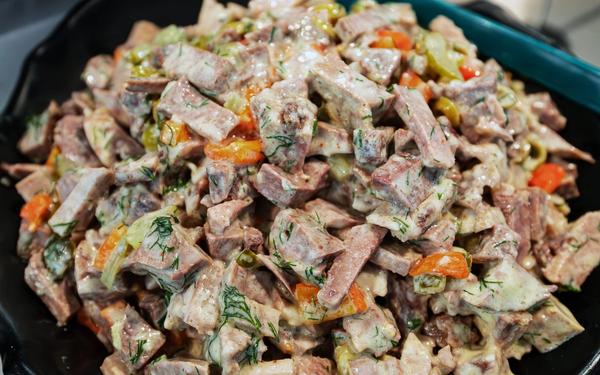 Recette salade de langue de boeuf aux légumes