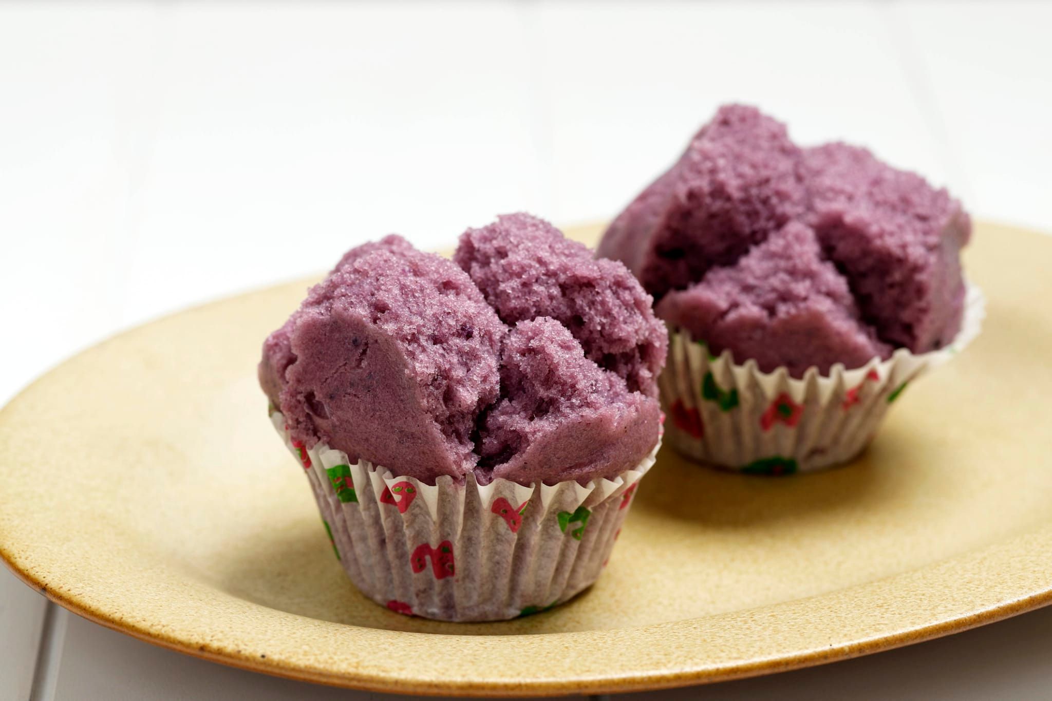 Purple Kue Mangkok (Chinois Fa Gao ou Fortune Cake)