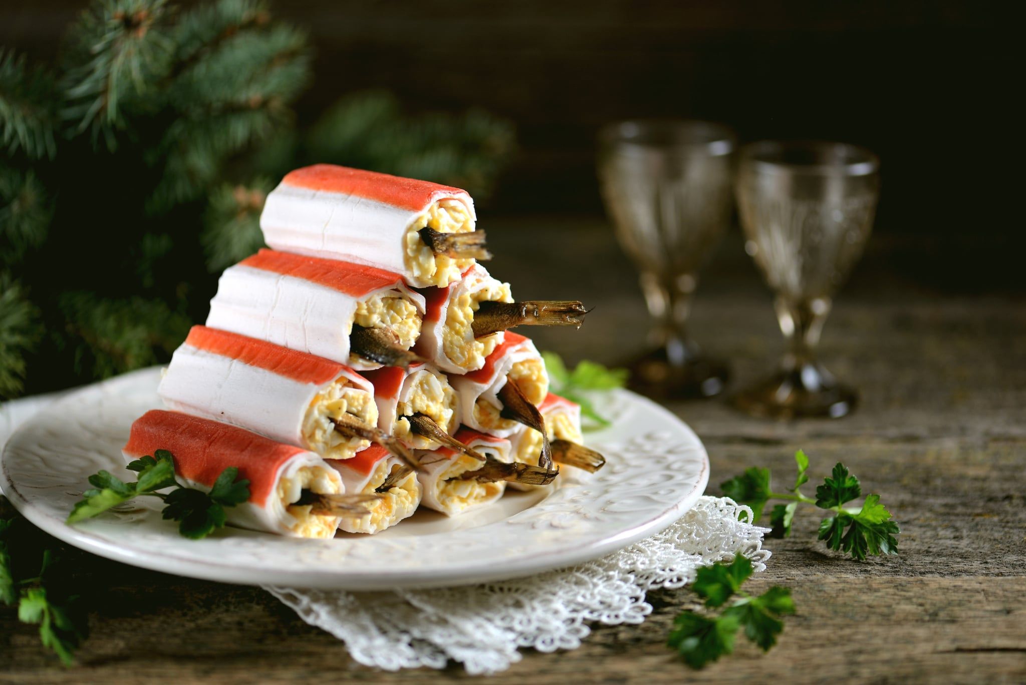 Bâtonnets de crabe farcis au fromage fondu