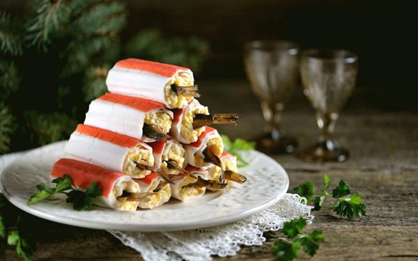 Bâtonnets de crabe farcis au fromage fondu