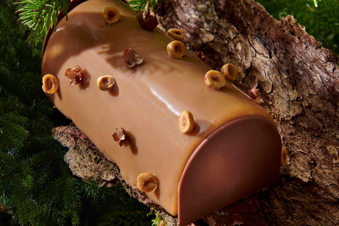 Bûche de Noël à la noisette et chocolat