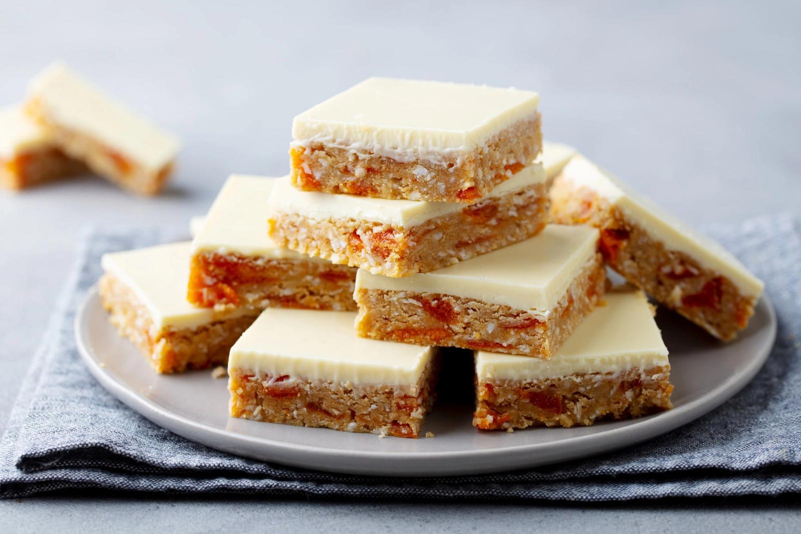 Barres avoine, noix de coco, abricot et chocolat blanc
