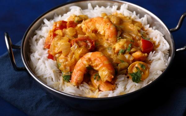 Recette curry de crevette avec riz basmati