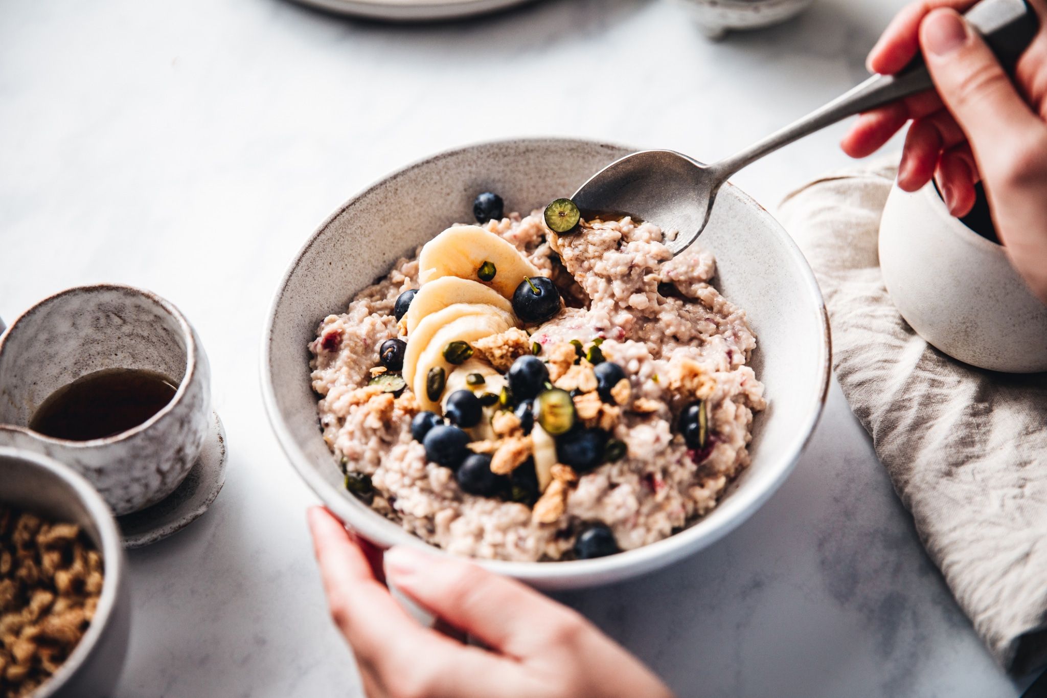 Porridge cassis banane