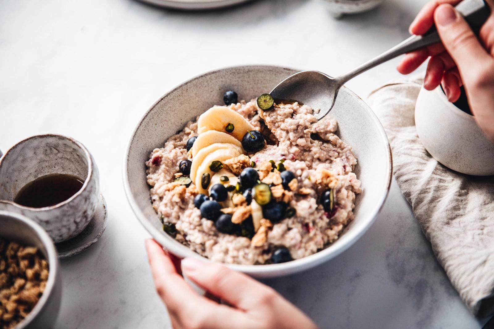 Porridge cassis banane