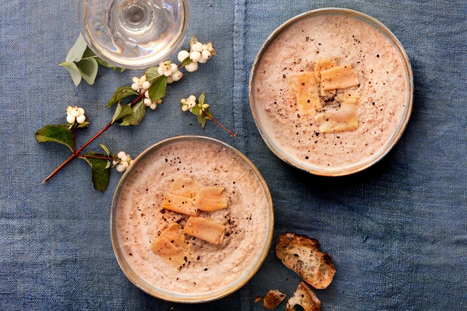 Cappuccino aux champignons et foie gras