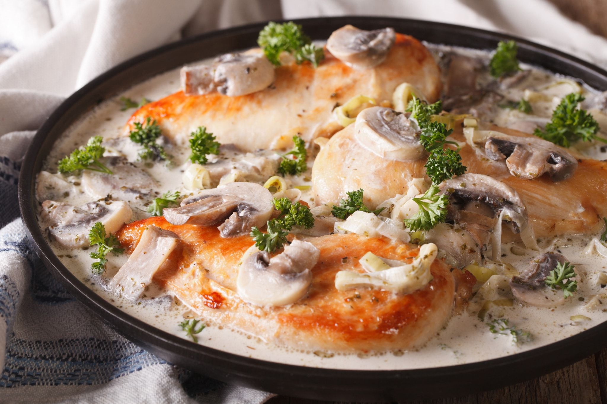 Recette poitrine de poulet sauce aux champignons