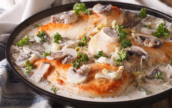 Recette poitrine de poulet sauce aux champignons