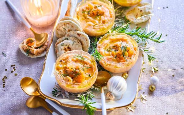 Verrines de houmous au saumon