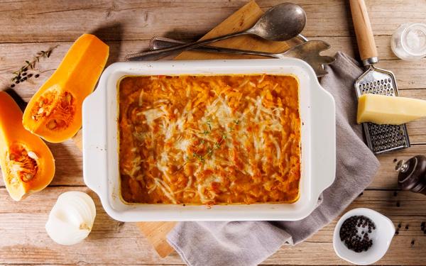 Gratin de potiron à la crème et au fromage