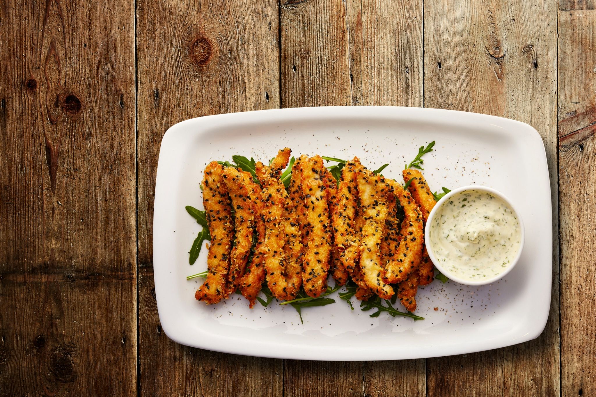 Goujons de morue au sésame à la sauce tartare