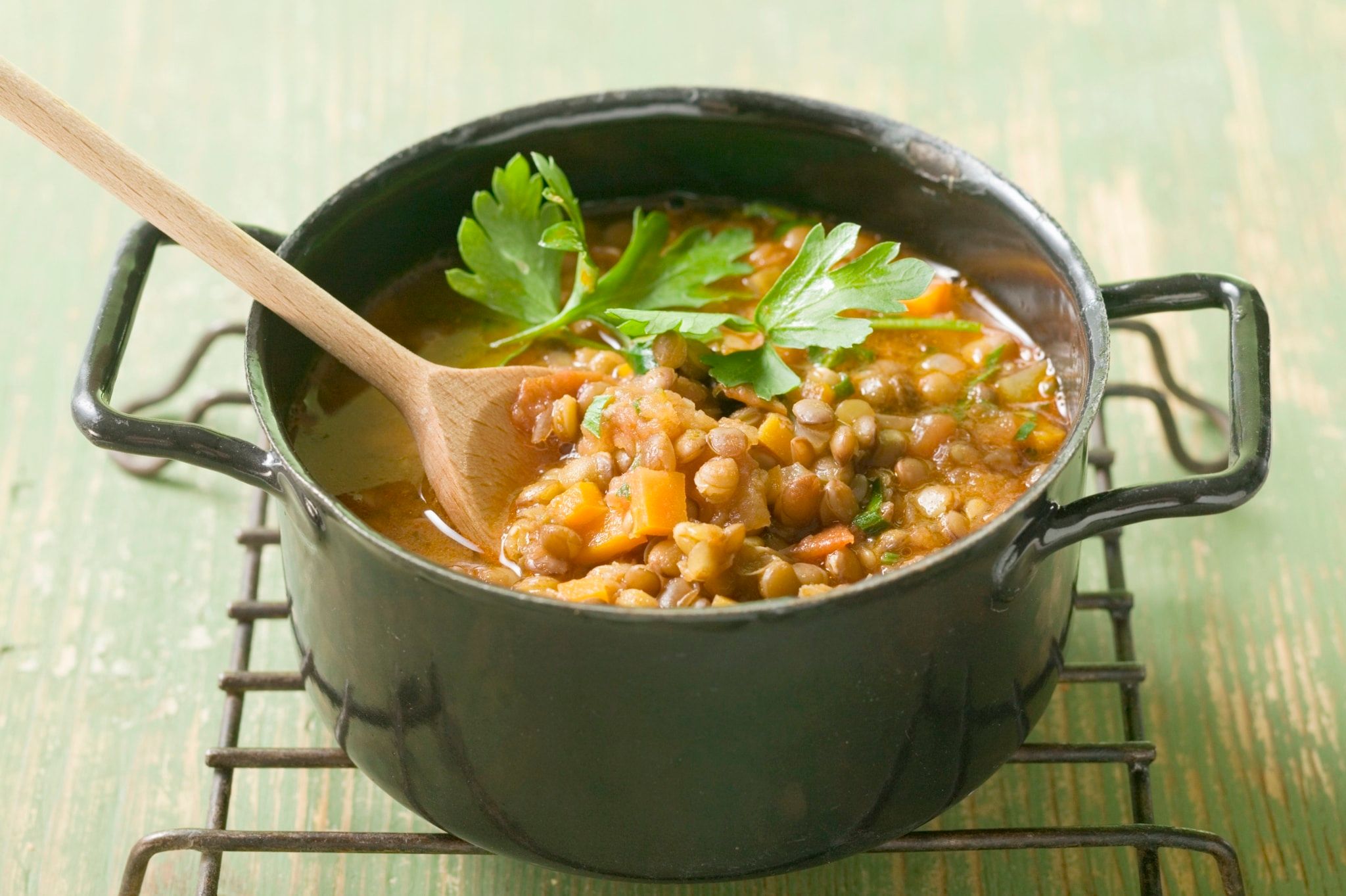 Ragoût de lentilles aux carottes et au persil