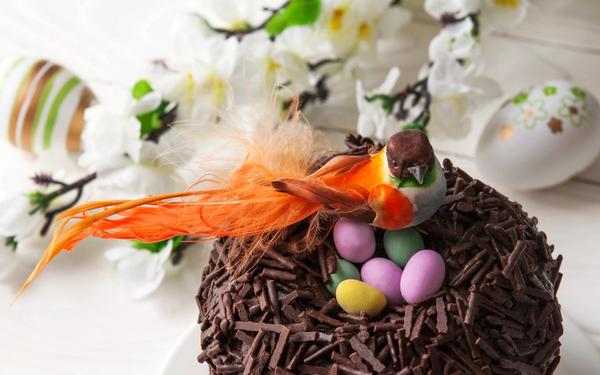 Gâteau nid de Pâques au chocolat