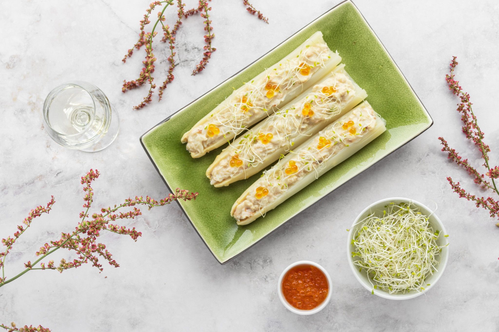 Recette d'asperges blanches farcies à la sauce blanche