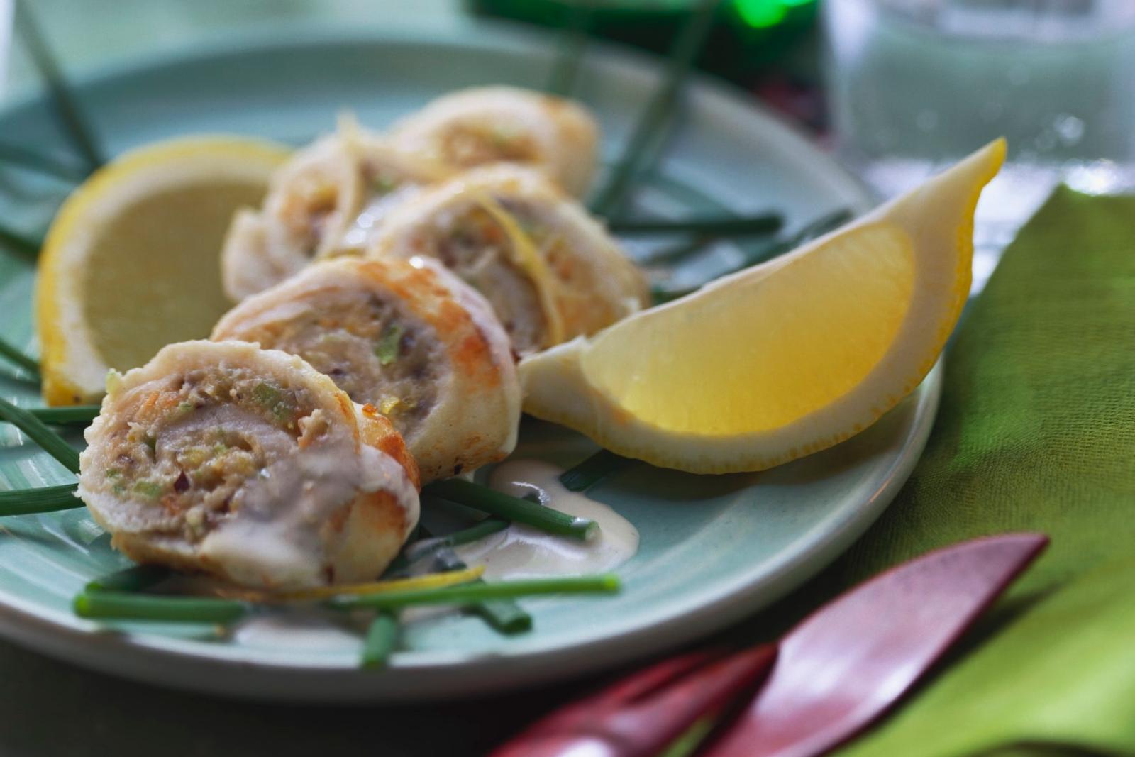 Roulés de sole, sauce citron