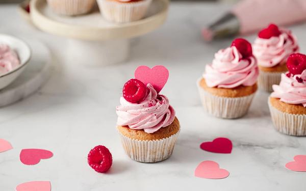 Cupcake à la framboise pour la Saint-Valentin