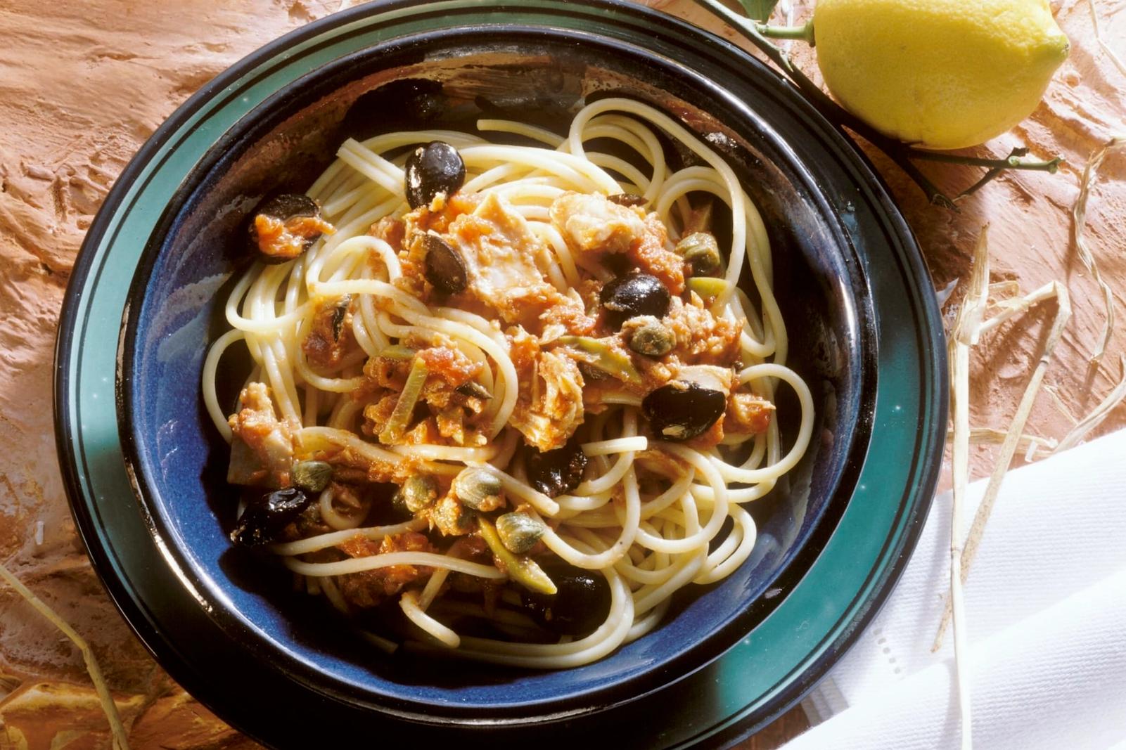 Spaghettis à la sicilienne (avec thon)