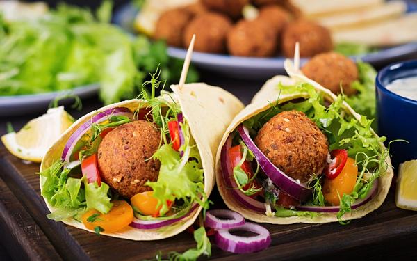 Recette wrap avec falafel et salade verte