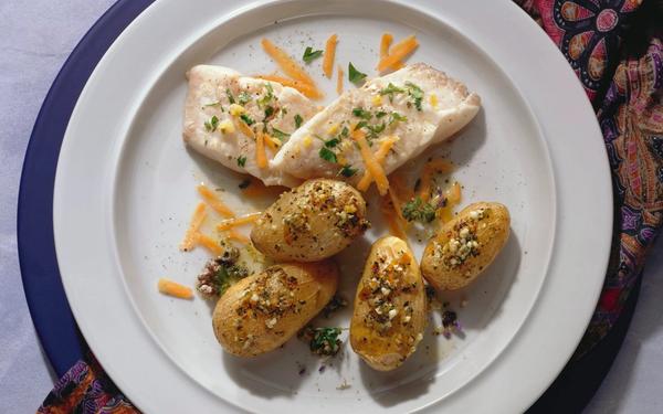 Poisson aux pommes de terre au thym