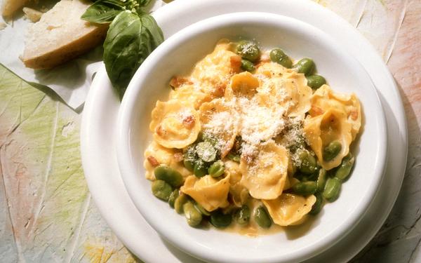 Tortellinis aux haricots blancs et au bacon