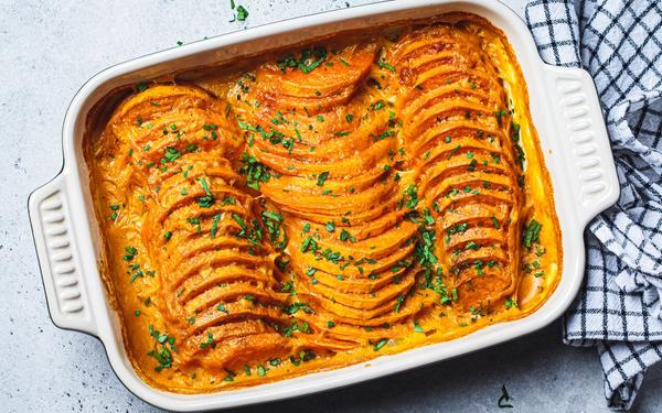 Gratin de patates douces au persil