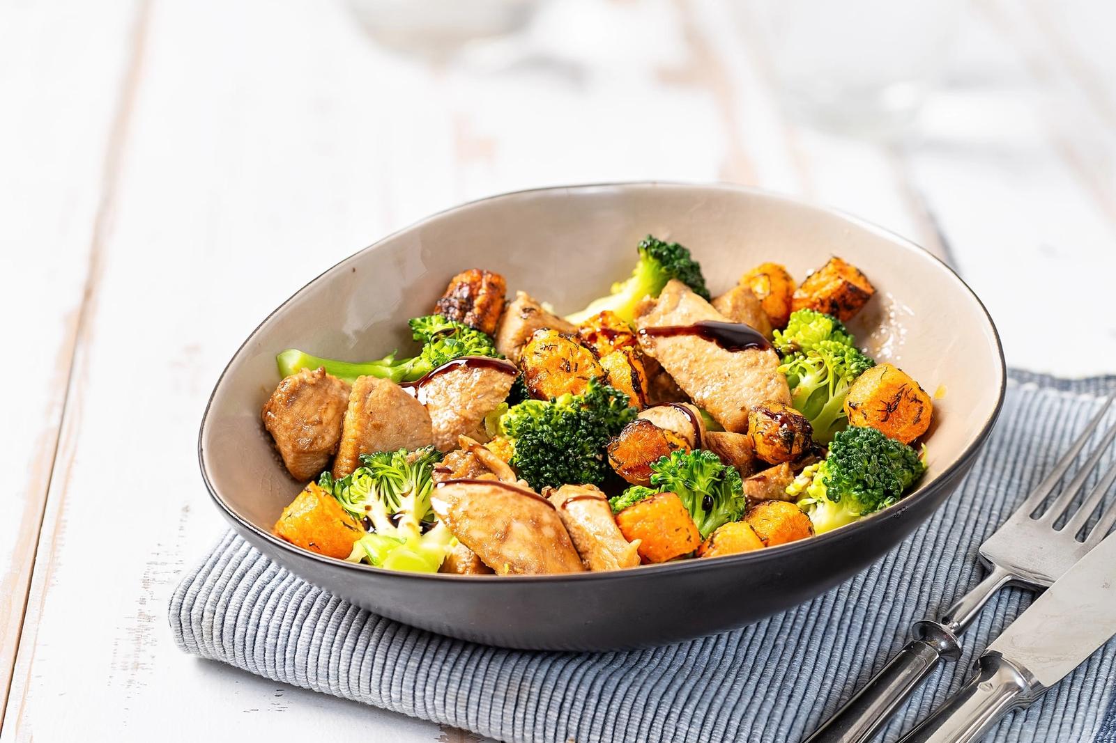 Salade au poulet et brocoli