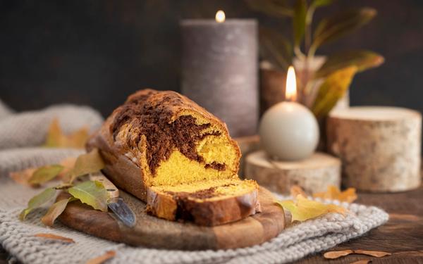 Cake marbré au potiron et au chocolat
