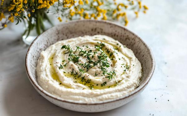 Houmous de soja aux amandes et herbes fraîches